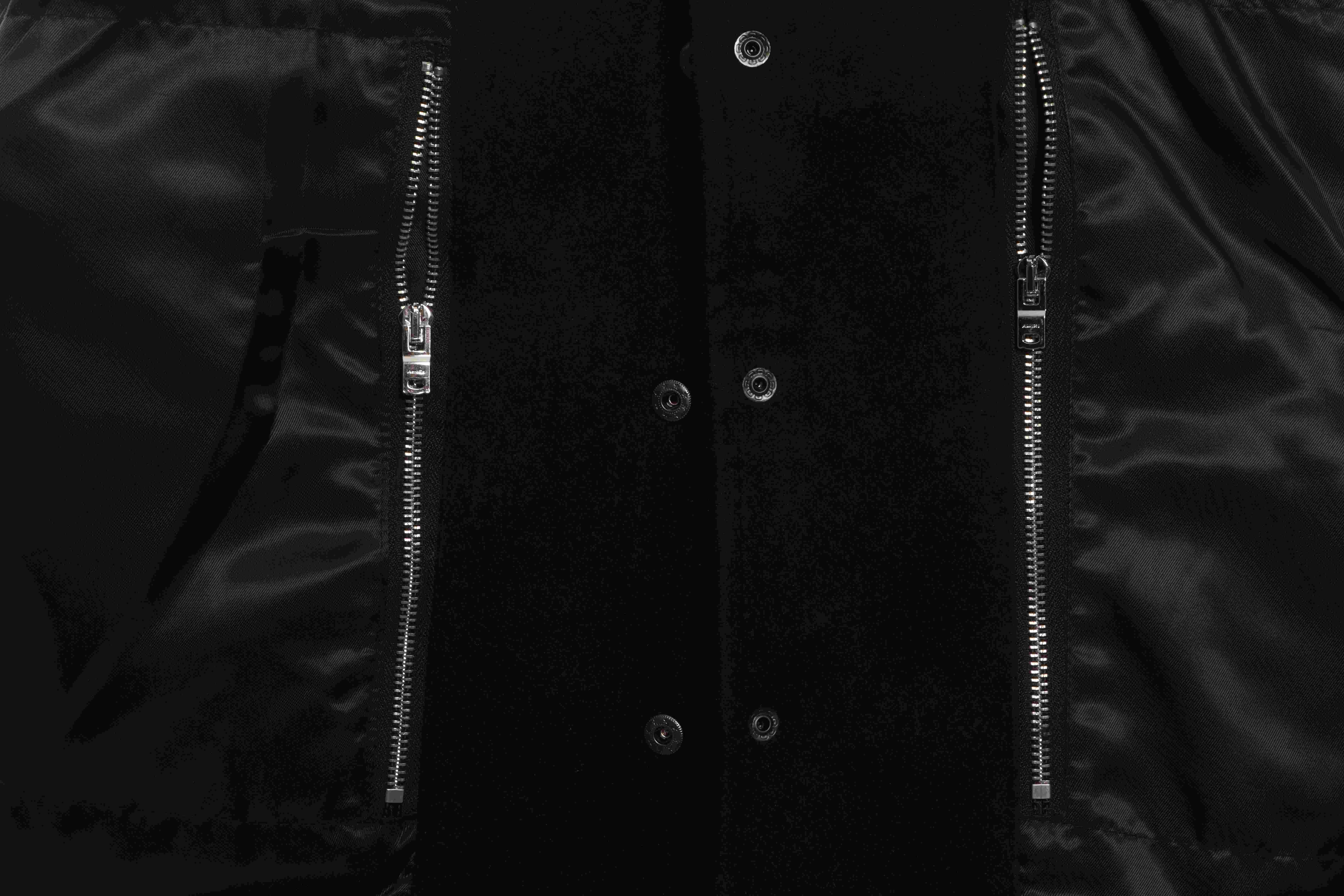 AMI Paris Bone Wool Colorblock Sleeve Baseball Jacket