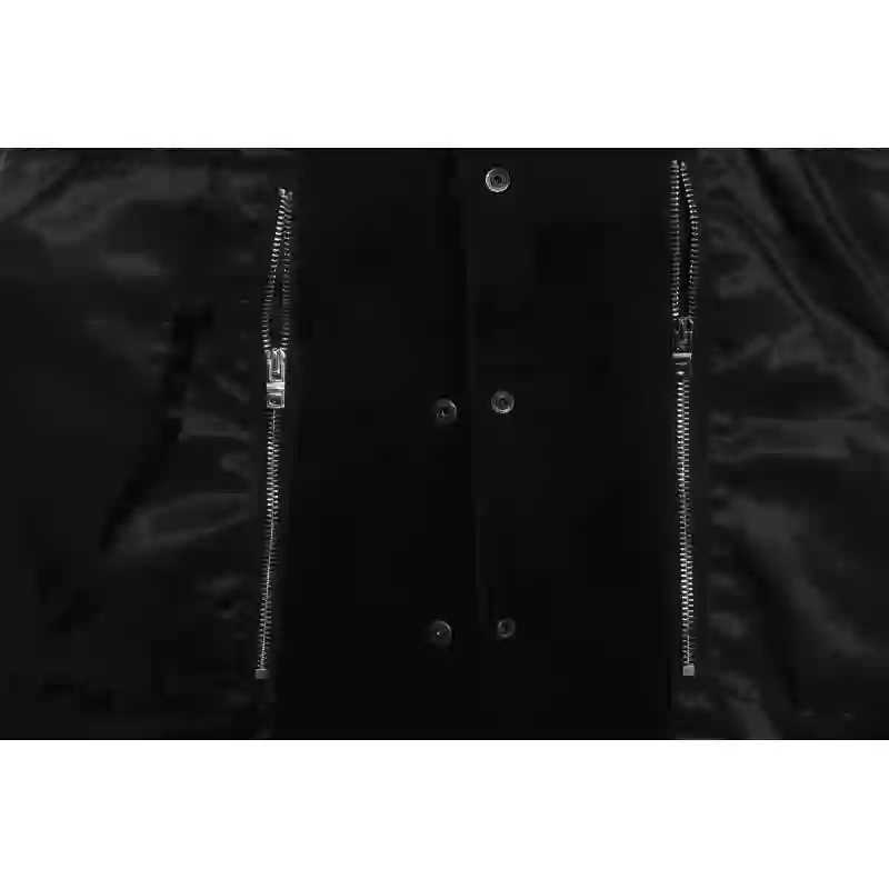 AMI Paris Bone Wool Colorblock Sleeve Baseball Jacket