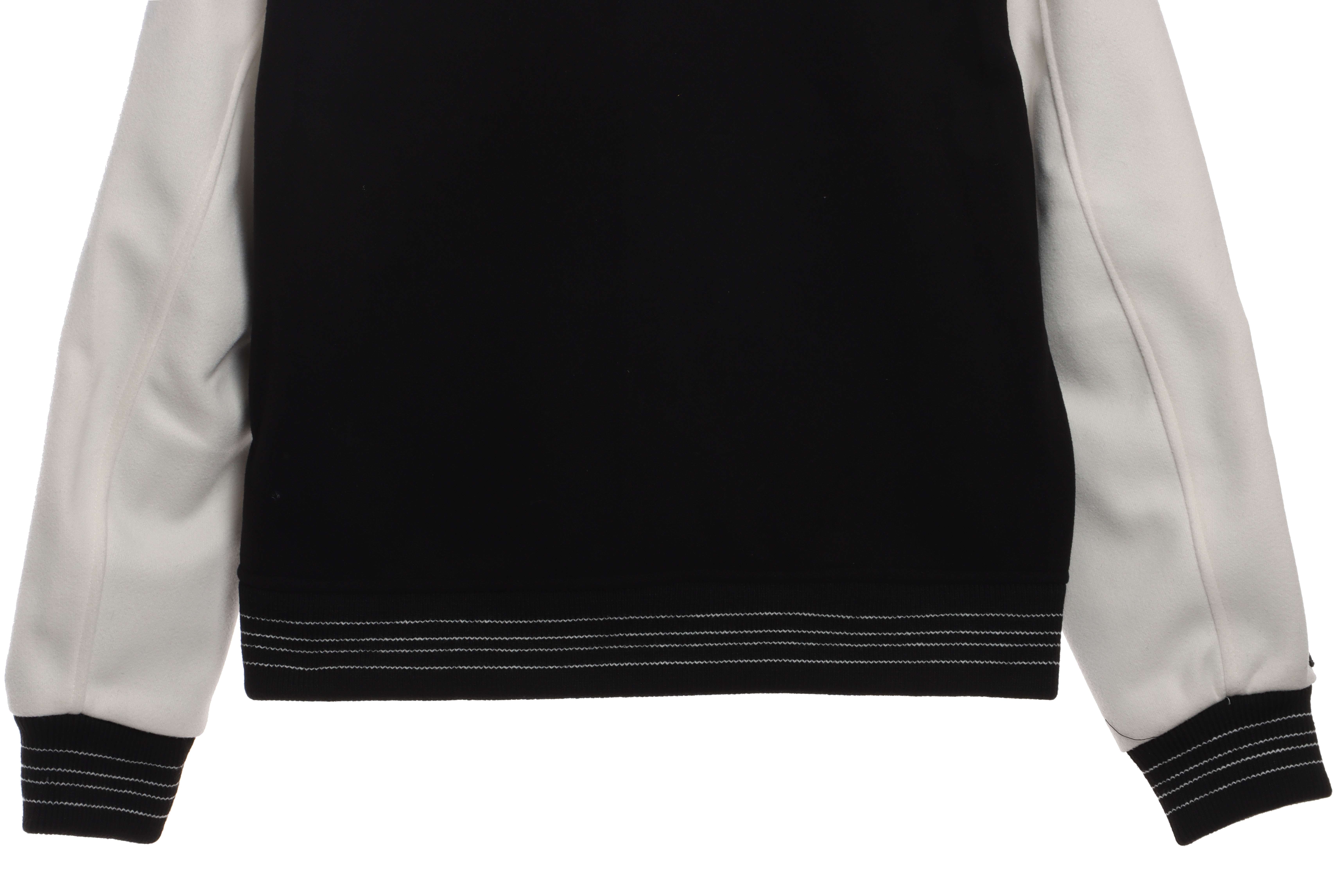 AMI Paris Bone Wool Colorblock Sleeve Baseball Jacket