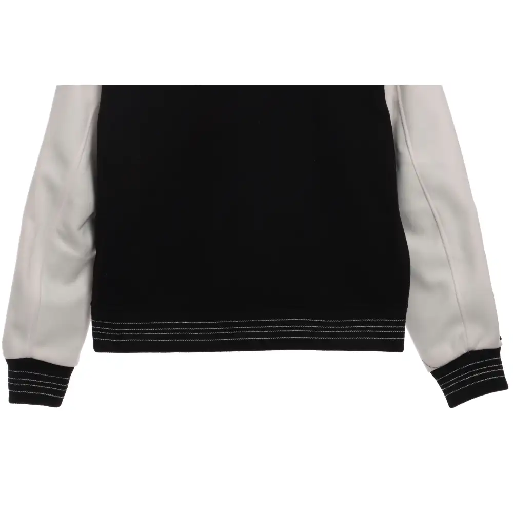 AMI Paris Bone Wool Colorblock Sleeve Baseball Jacket