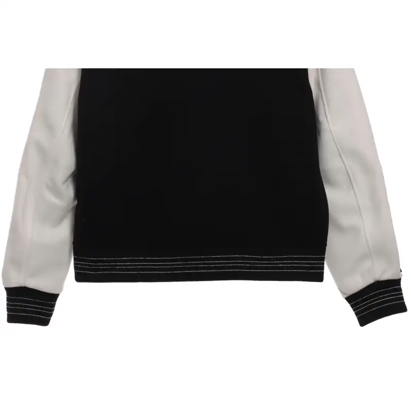 AMI Paris Bone Wool Colorblock Sleeve Baseball Jacket