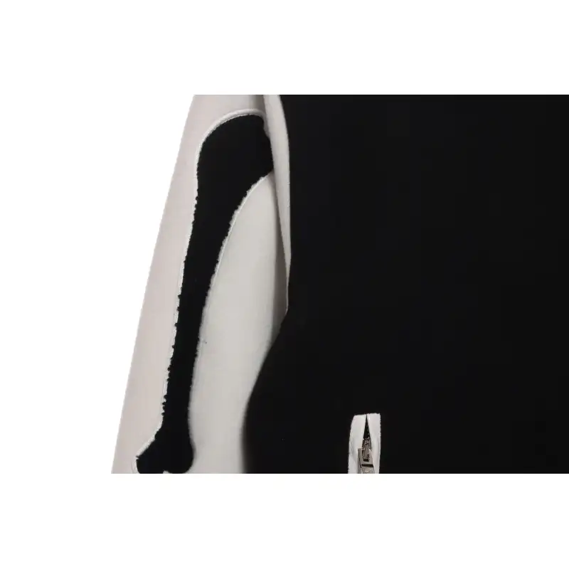 AMI Paris Bone Wool Colorblock Sleeve Baseball Jacket