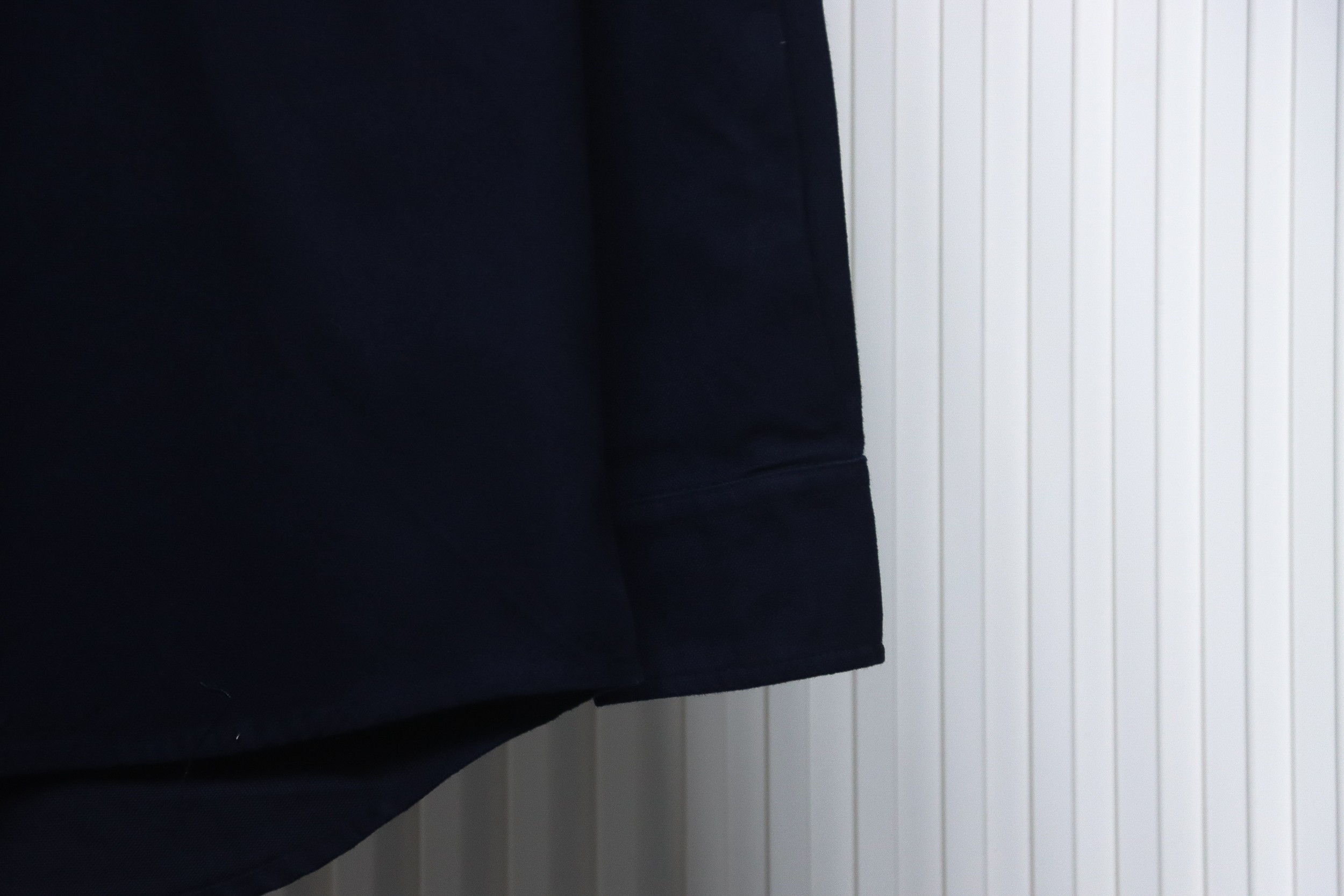 AMI Paris Pocket Heart Solid Color Long Sleeve Shirt Dark Blue