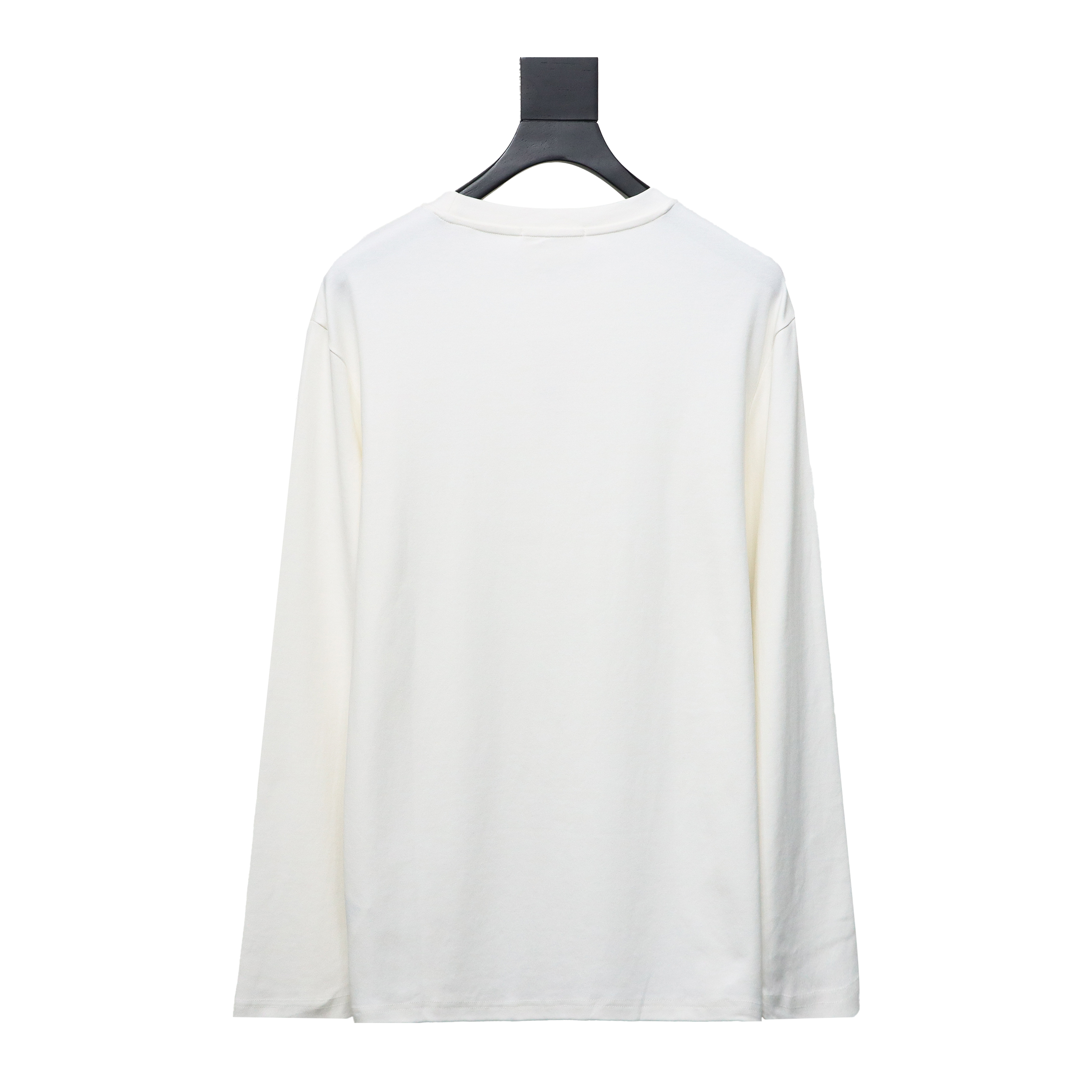 AMI Paris Small Love Logo Embroidered Long-Sleeved T-shirt White