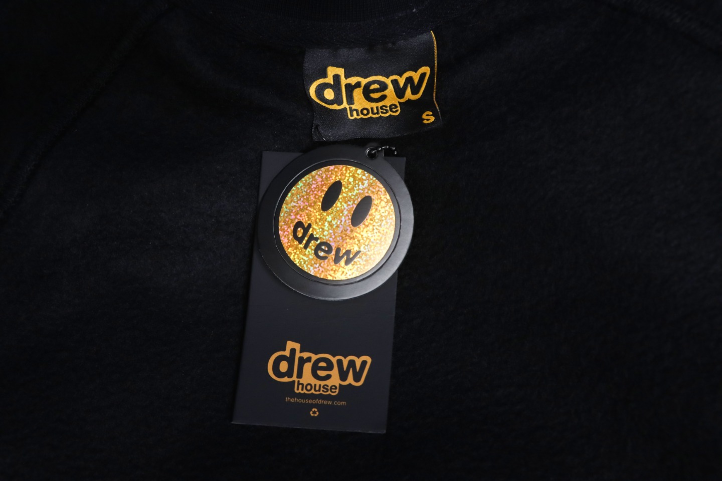 DREW HOUSE 24FW Dice Smiley Face Crewneck Hoodie Black