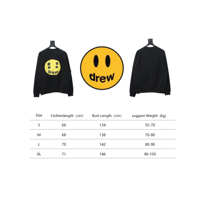 DREW HOUSE 24FW Dice Smiley Face Crewneck Hoodie Black 02
