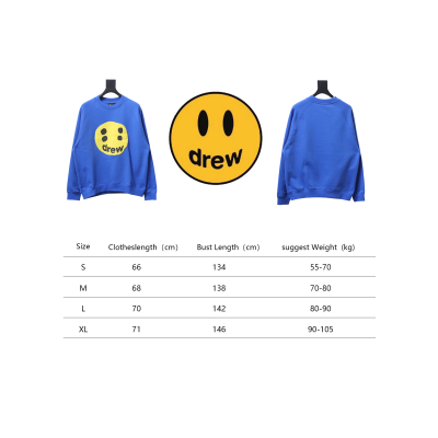 DREW HOUSE 24FW Dice Smiley Face Crewneck Hoodie Blue 02