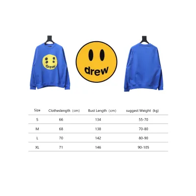 DREW HOUSE 24FW Dice Smiley Face Crewneck Hoodie Blue 02