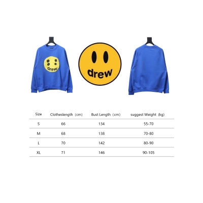 DREW HOUSE 24FW Dice Smiley Face Crewneck Hoodie Blue 02