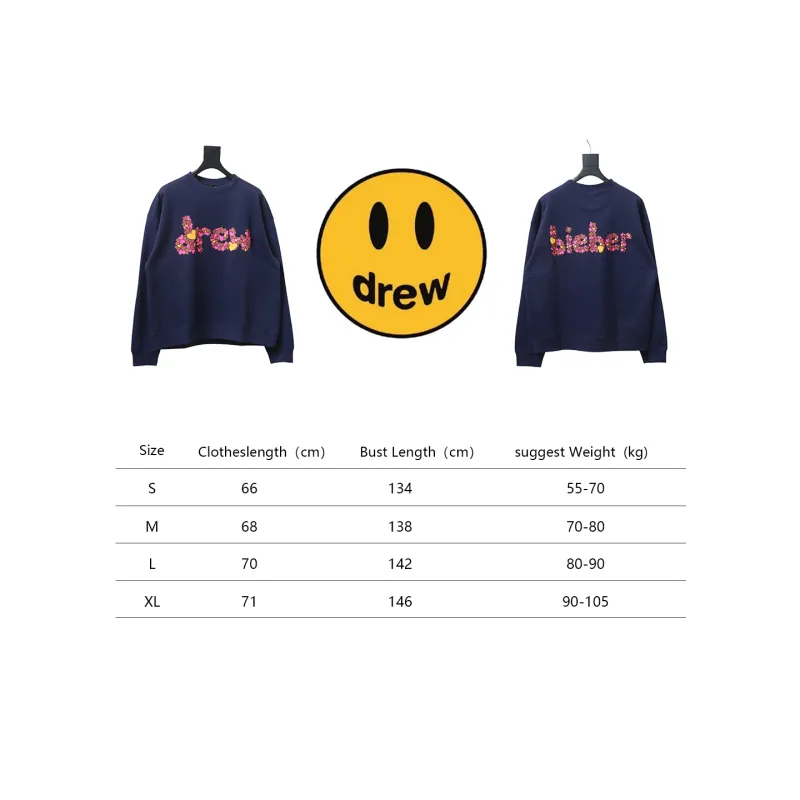 DREW HOUSE 24FW Flower Heart Round Neck Hoodie