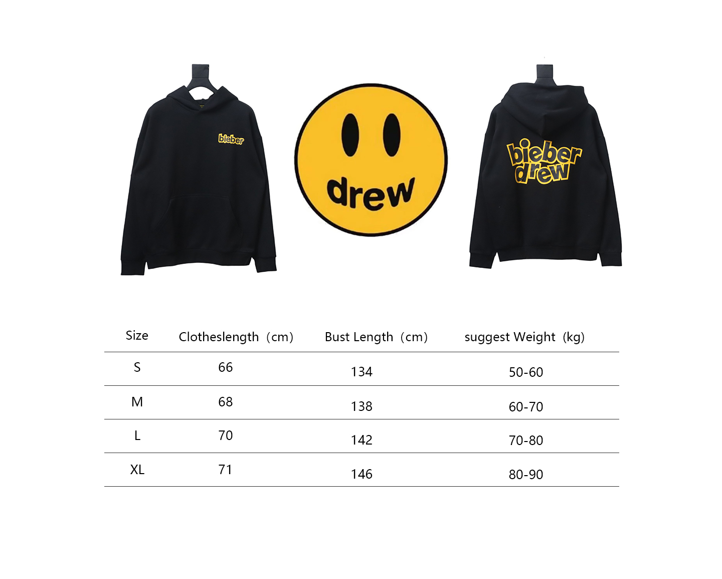 DREW HOUSE 24FW Jumping Letters Hoodie Black