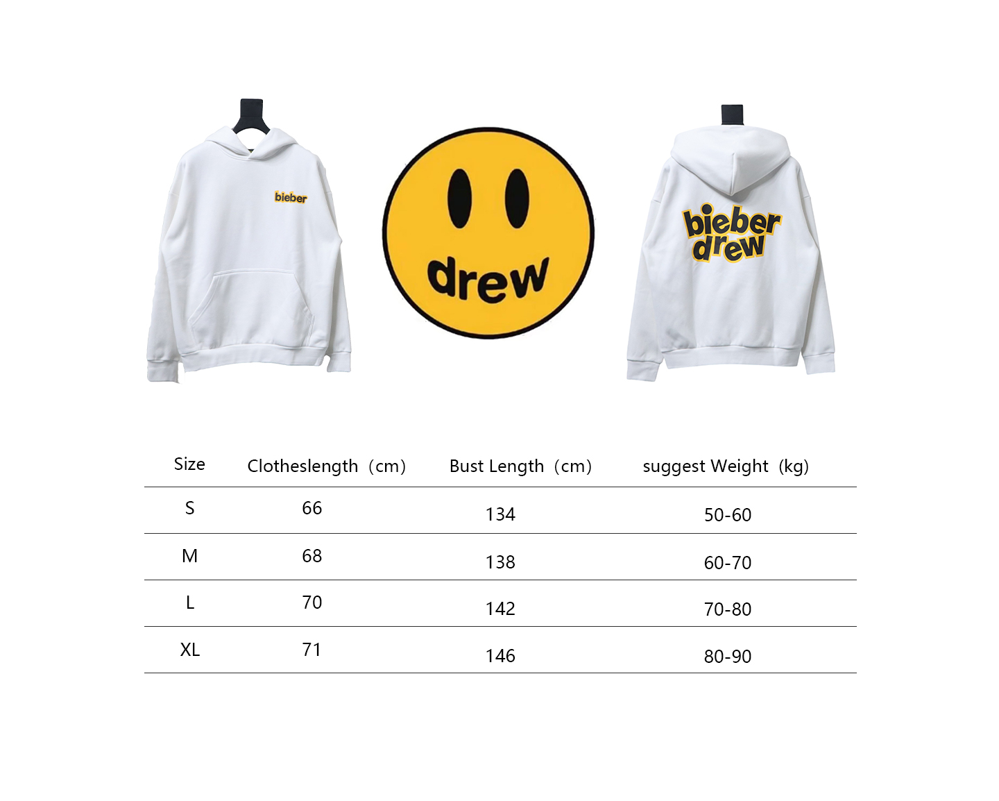 DREW HOUSE 24FW Jumping Letters Hoodie White