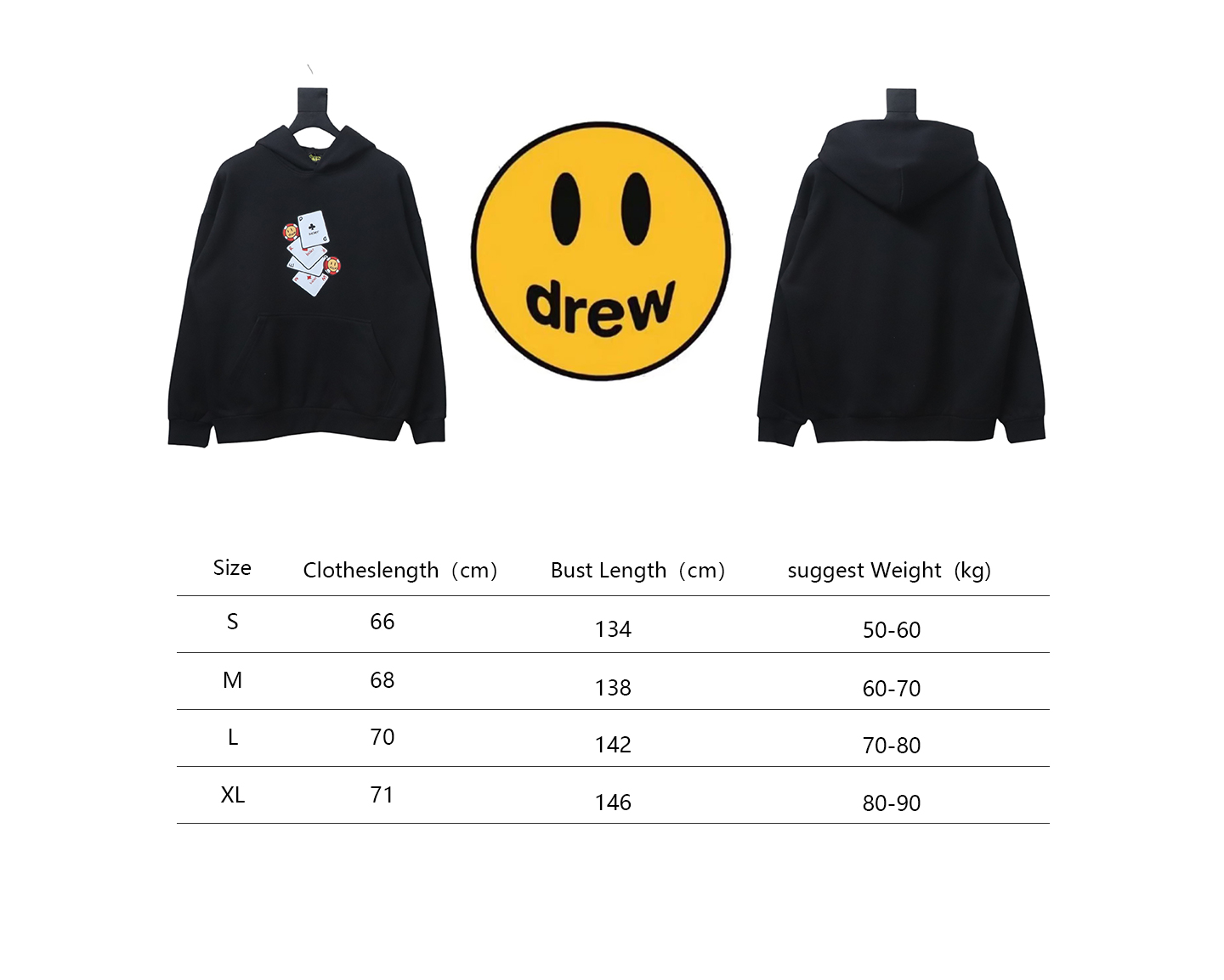 DREW HOUSE 24FW Poker Card Hoodie Black