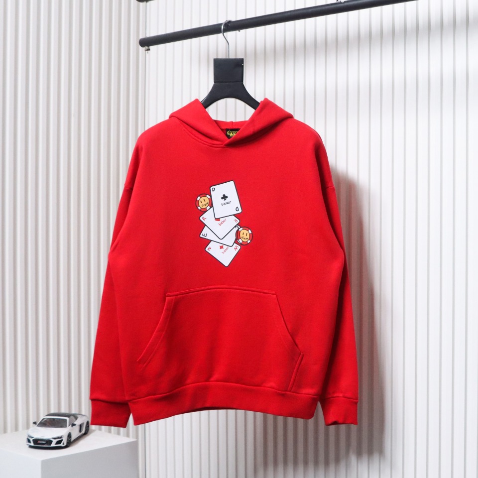 DREW HOUSE 24FW Poker Card Hoodie Red