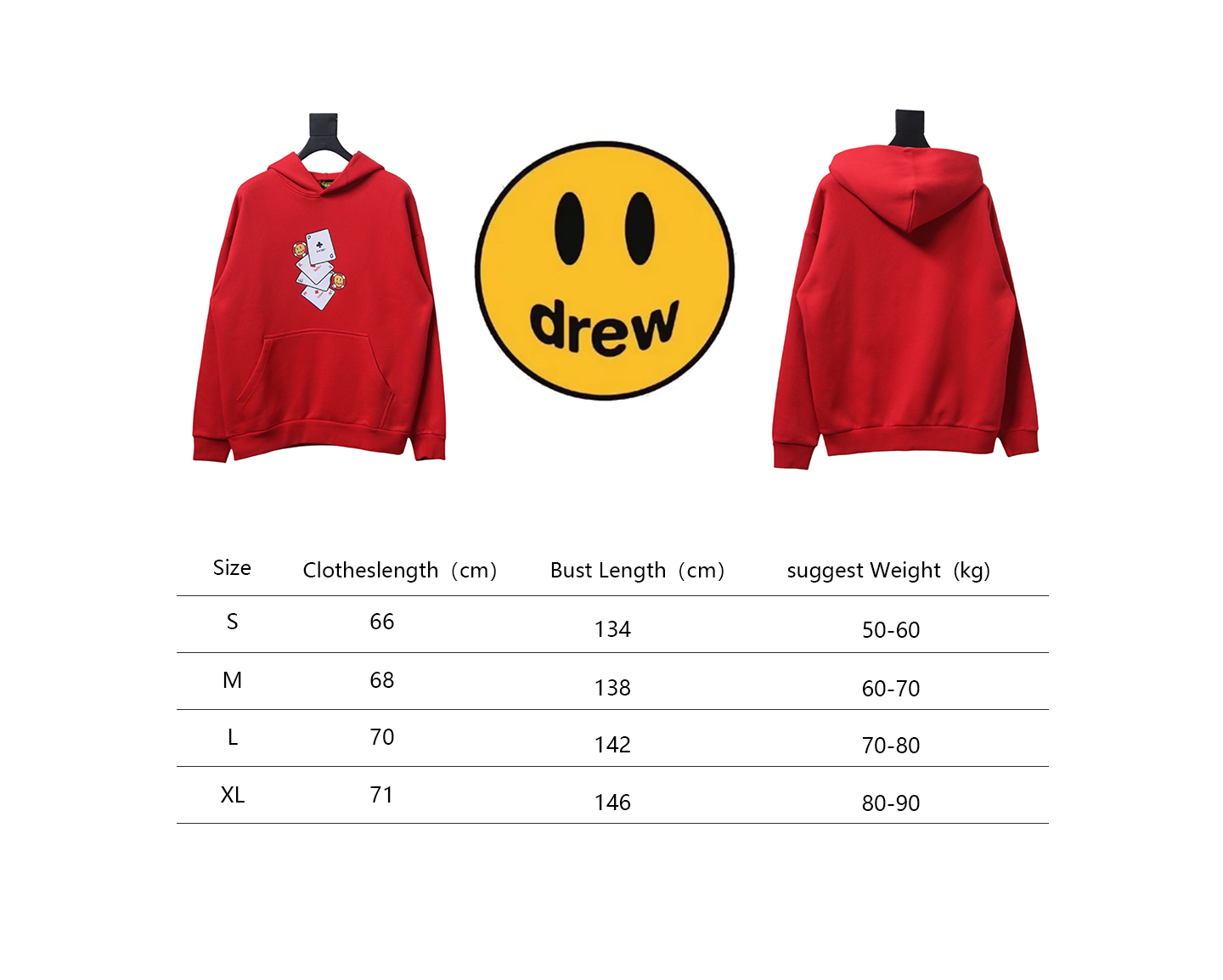 DREW HOUSE 24FW Poker Card Hoodie Red