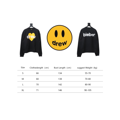 DREW HOUSE 24FW Yellow Heart LOGO Crewneck Hoodie 02