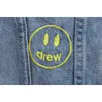 DREW Smiley Face Washed Distressed Denim Jacket