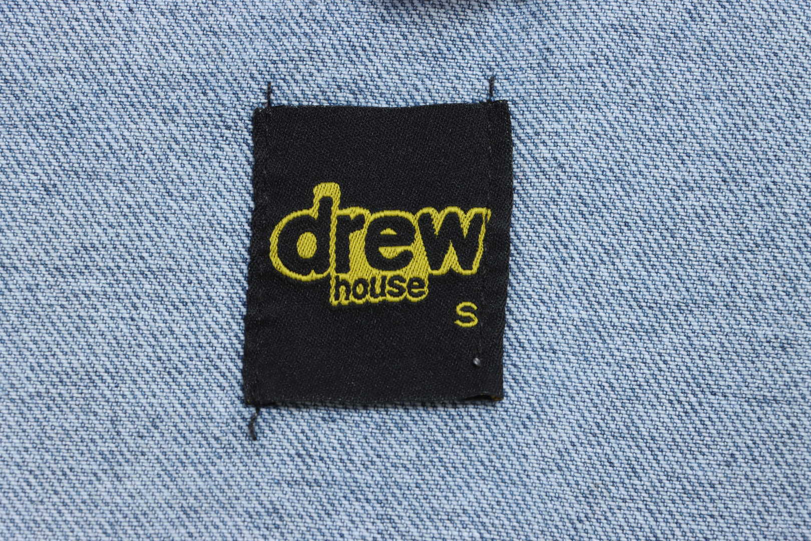 DREW Smiley Face Washed Distressed Denim Jacket