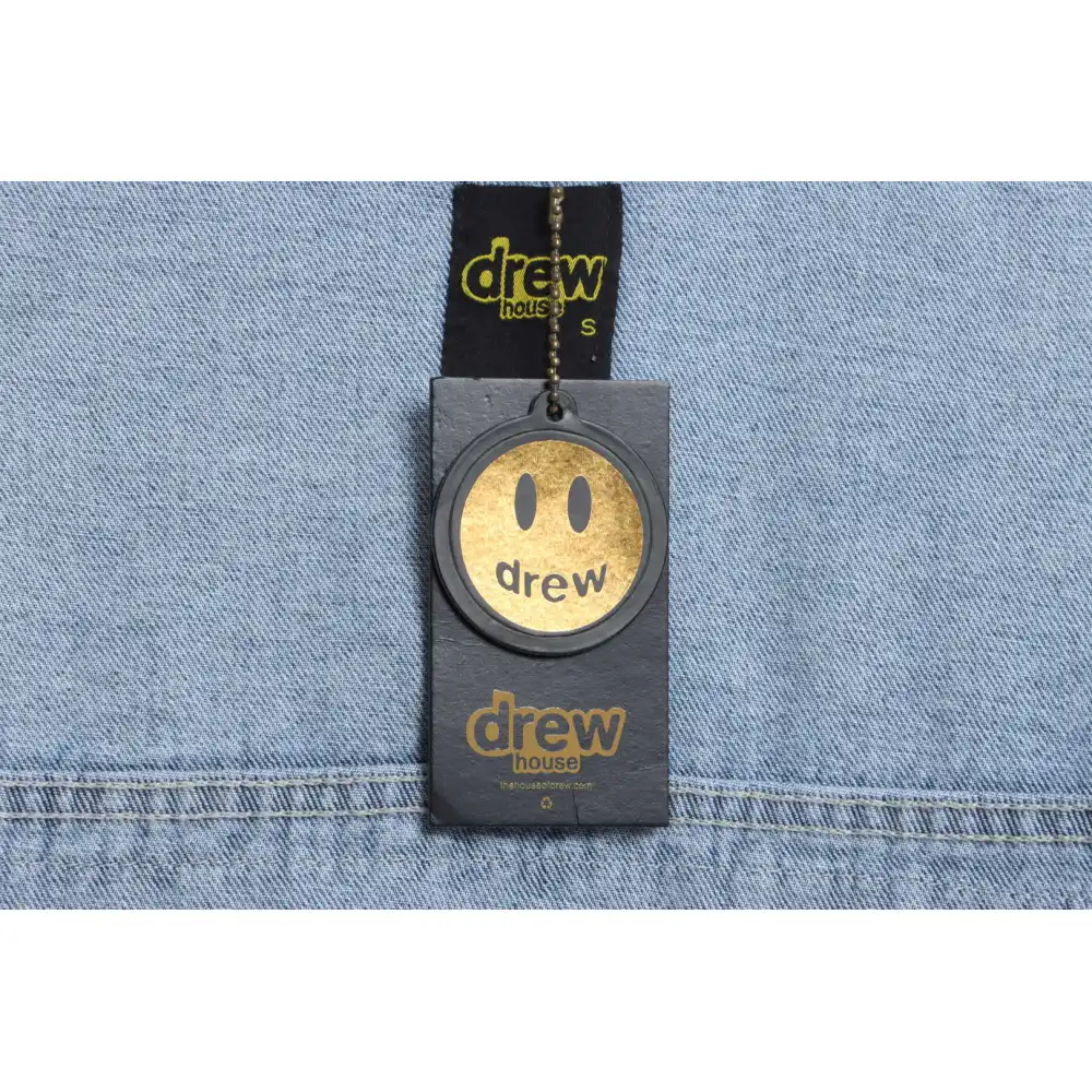 DREW Smiley Face Washed Distressed Denim Jacket