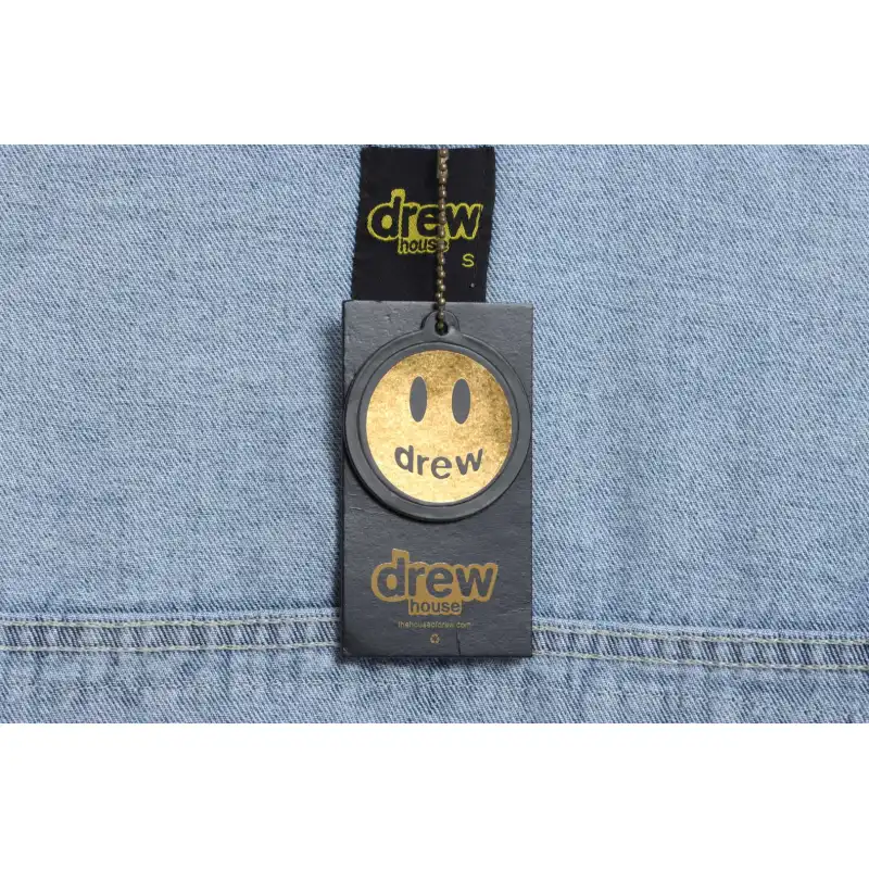 DREW Smiley Face Washed Distressed Denim Jacket