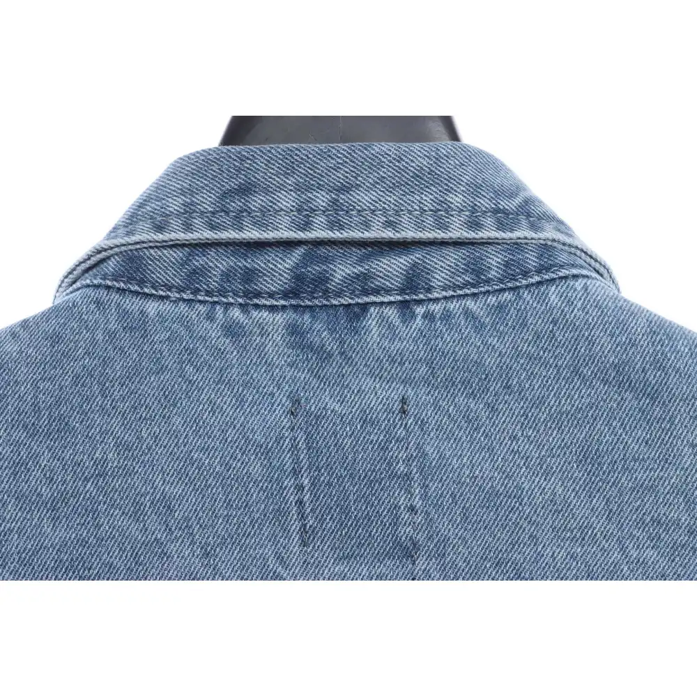 DREW Smiley Face Washed Distressed Denim Jacket