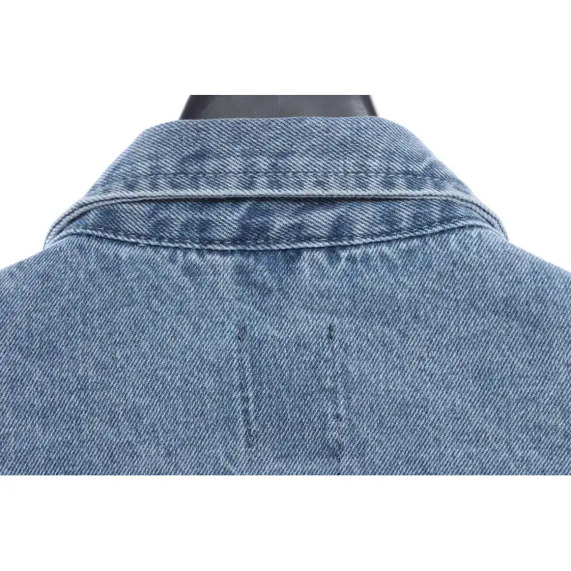 DREW Smiley Face Washed Distressed Denim Jacket