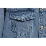 DREW Smiley Face Washed Distressed Denim Jacket