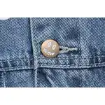 DREW Smiley Face Washed Distressed Denim Jacket