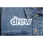 DREW Smiley Face Washed Distressed Denim Jacket