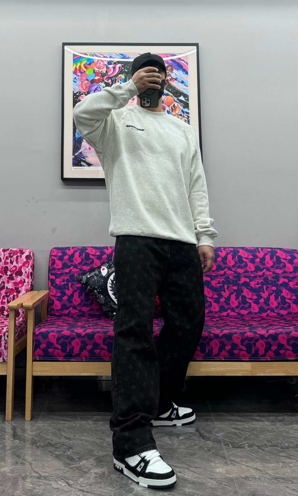 Fear of God 24FW Double-Stitched Lettering Crew Neck Hoodie