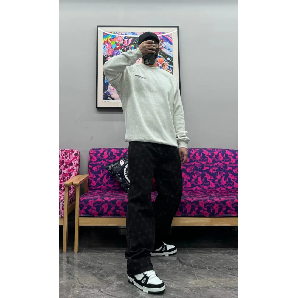 Fear of God 24FW Double-Stitched Lettering Crew Neck Hoodie