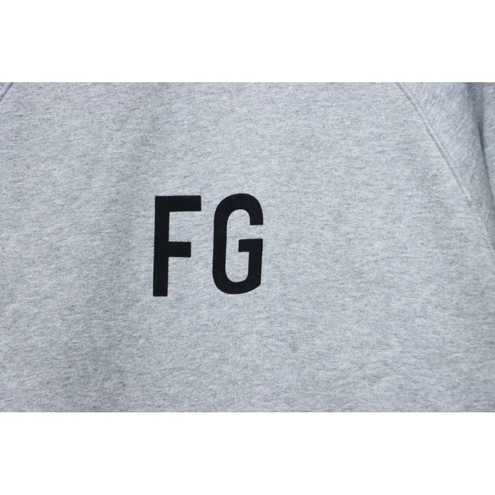 Fear of God Double-Line 24FW FG Lettering Round Neck Hoodie Grey