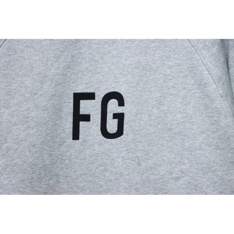 Fear of God Double-Line 24FW FG Lettering Round Neck Hoodie Grey