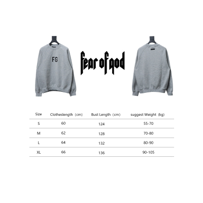 Fear of God Double-Line 24FW FG Lettering Round Neck Hoodie Grey 02