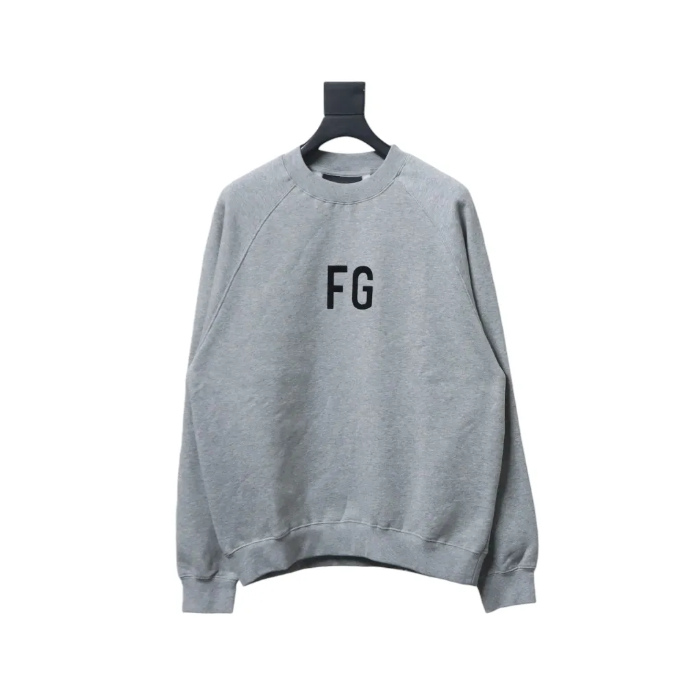 Fear of God Double-Line 24FW FG Lettering Round Neck Hoodie Grey