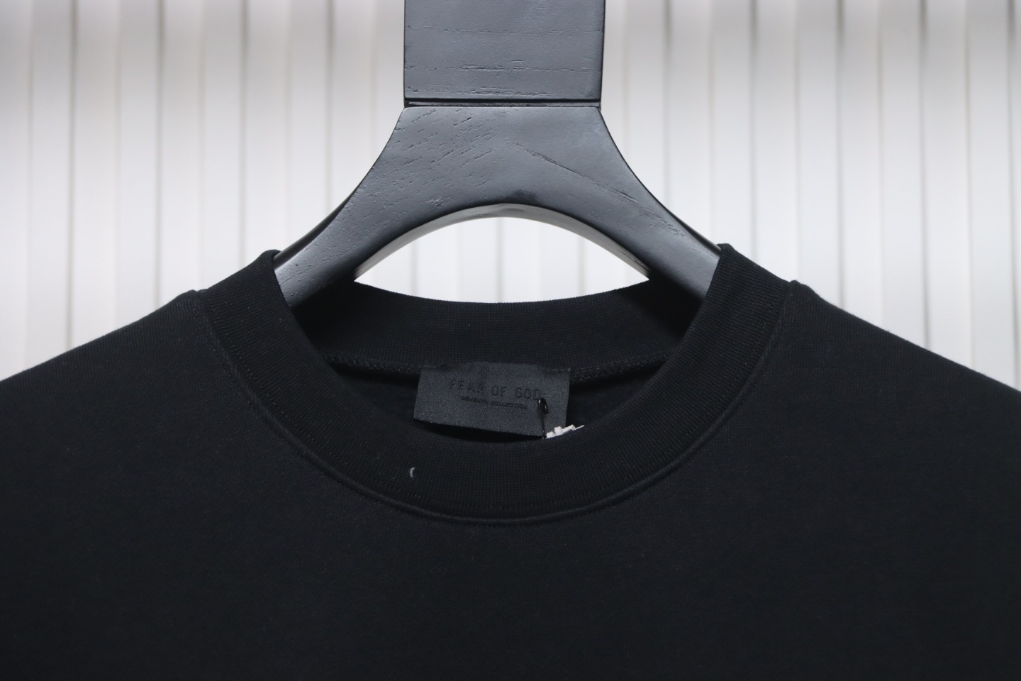 Fear of God Essential Double Line AIR Lettering Crew Neck Hoodie Black