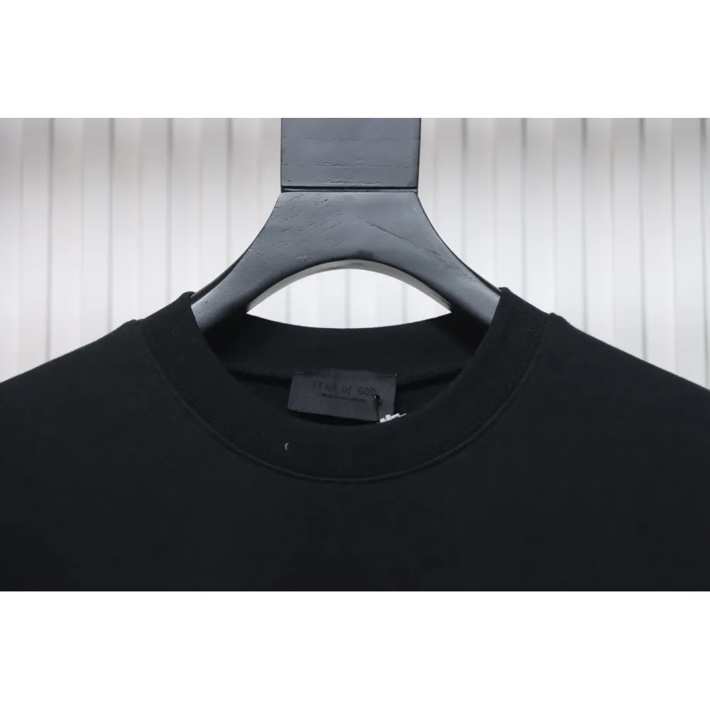 Fear of God Essential Double Line AIR Lettering Crew Neck Hoodie Black
