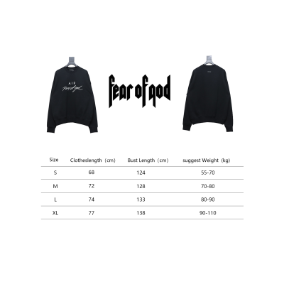 Fear of God Essential Double Line AIR Lettering Crew Neck Hoodie Black 02
