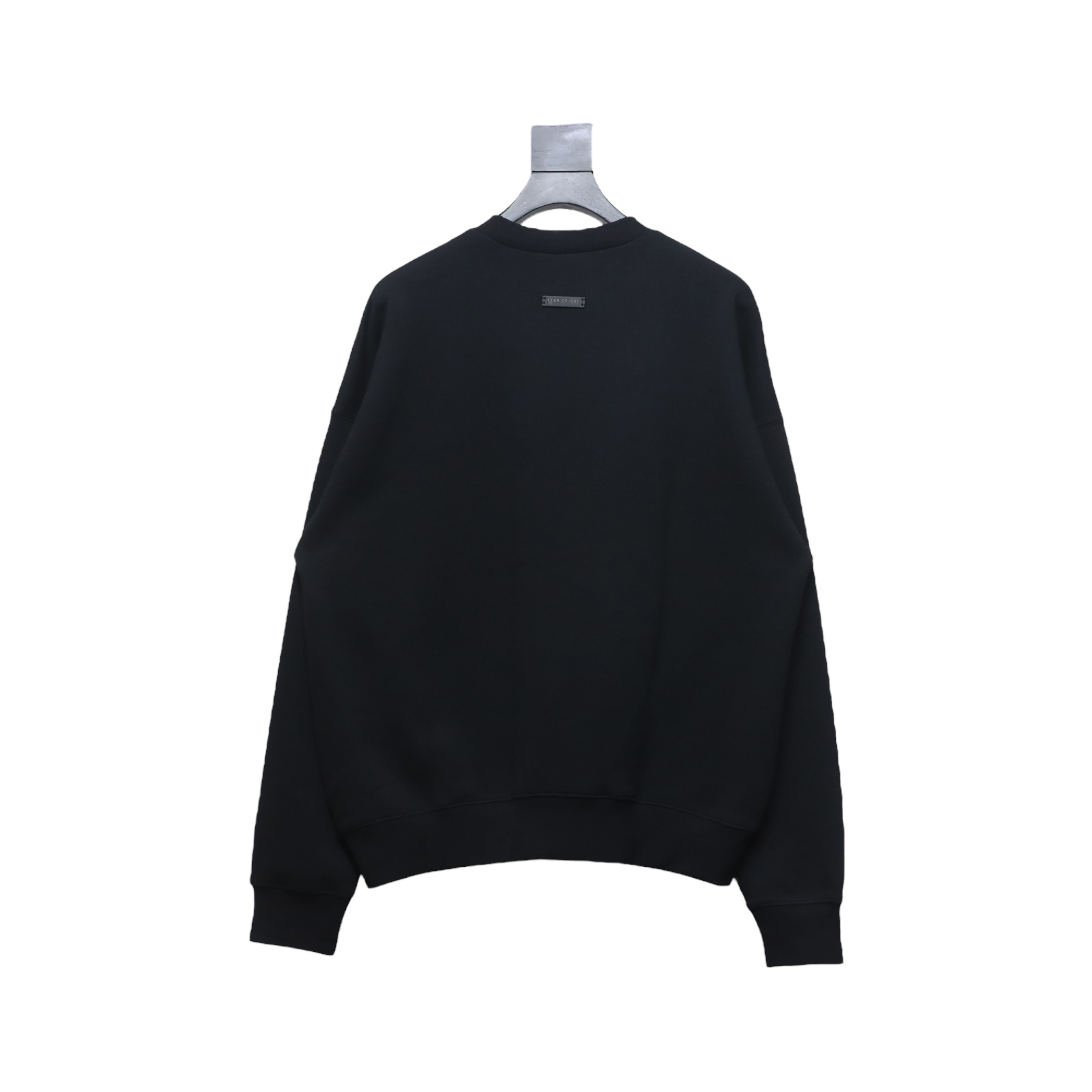 Fear of God Essential Double Line AIR Lettering Crew Neck Hoodie Black