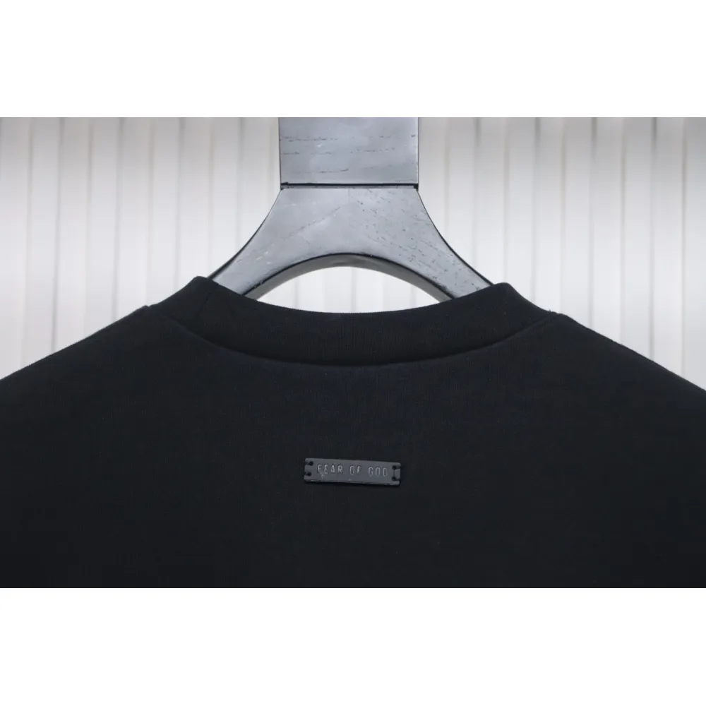 Fear of God Essential Double Line AIR Lettering Crew Neck Hoodie Black