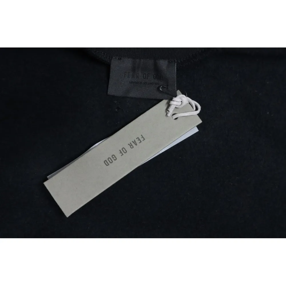 Fear of God Essential Double Line AIR Lettering Crew Neck Hoodie Black