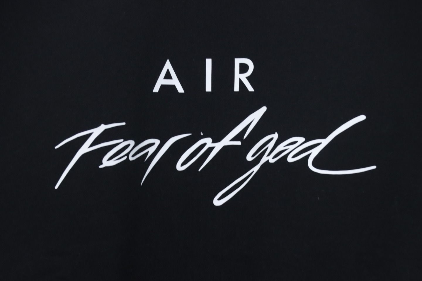 Fear of God Essential Double Line AIR Lettering Crew Neck Hoodie Black