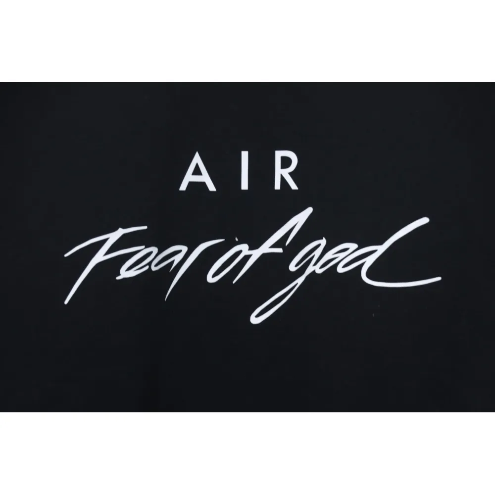 Fear of God Essential Double Line AIR Lettering Crew Neck Hoodie Black