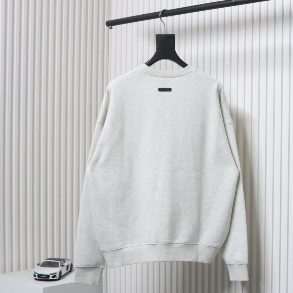 Fear of God Essential Double Line AIR Lettering Crew Neck Hoodie White