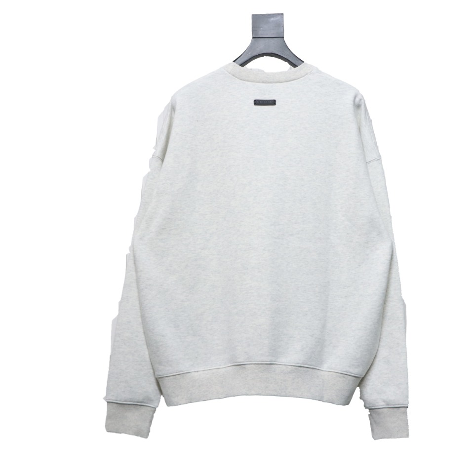 Fear of God Essential Double Line AIR Lettering Crew Neck Hoodie White