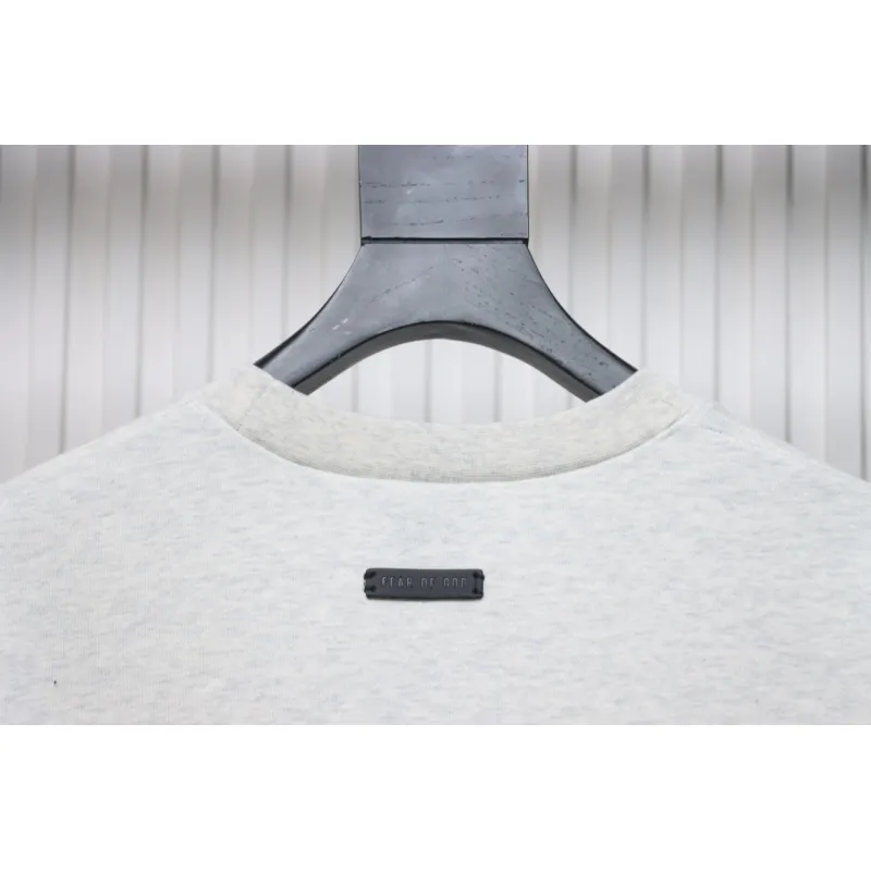 Fear of God Essential Double Line AIR Lettering Crew Neck Hoodie White