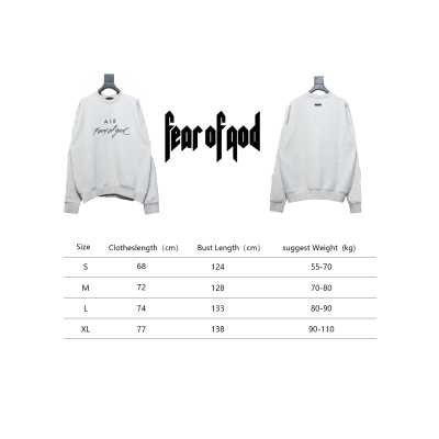 Fear of God Essential Double Line AIR Lettering Crew Neck Hoodie White 02