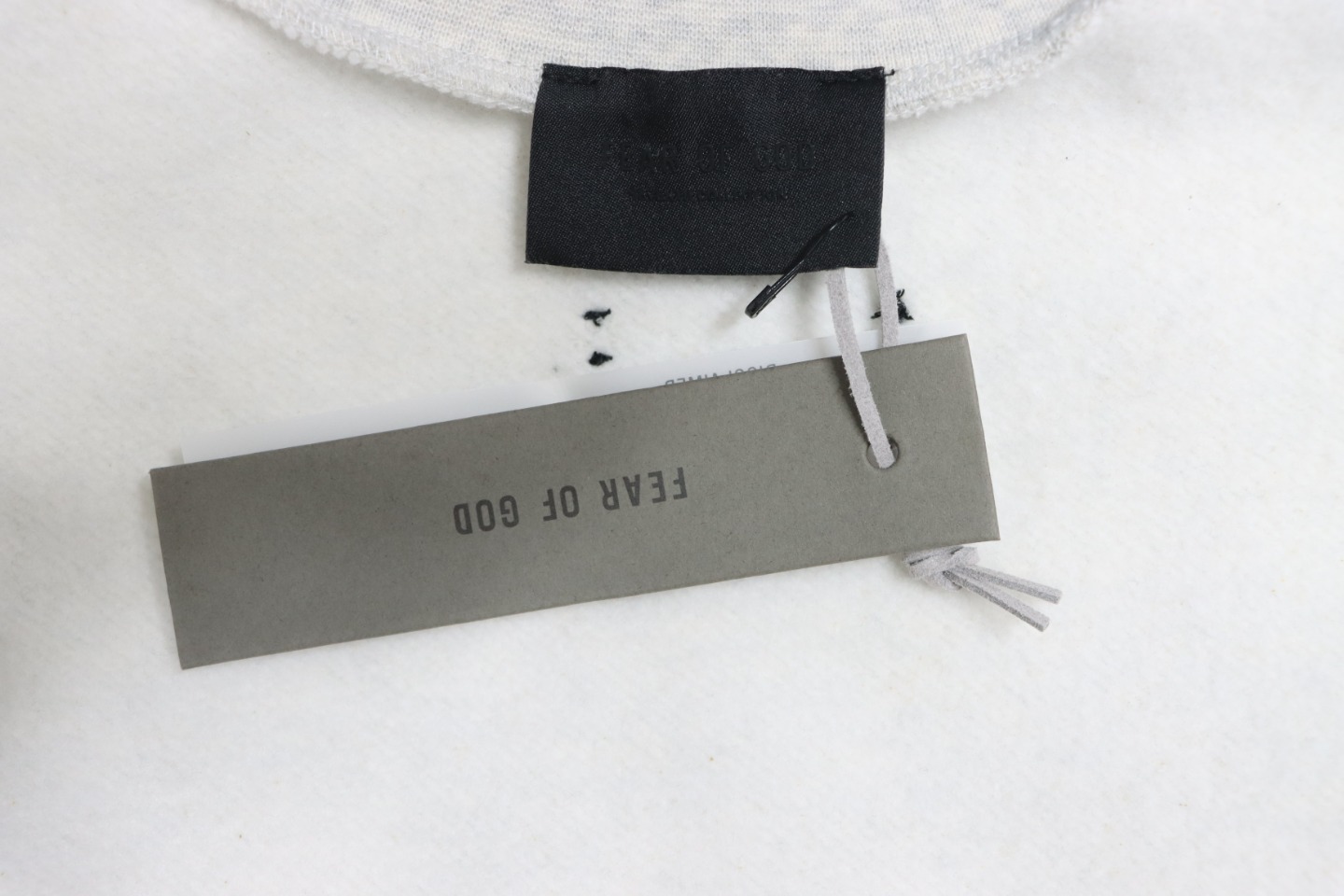 Fear of God Essential Double Line AIR Lettering Crew Neck Hoodie White