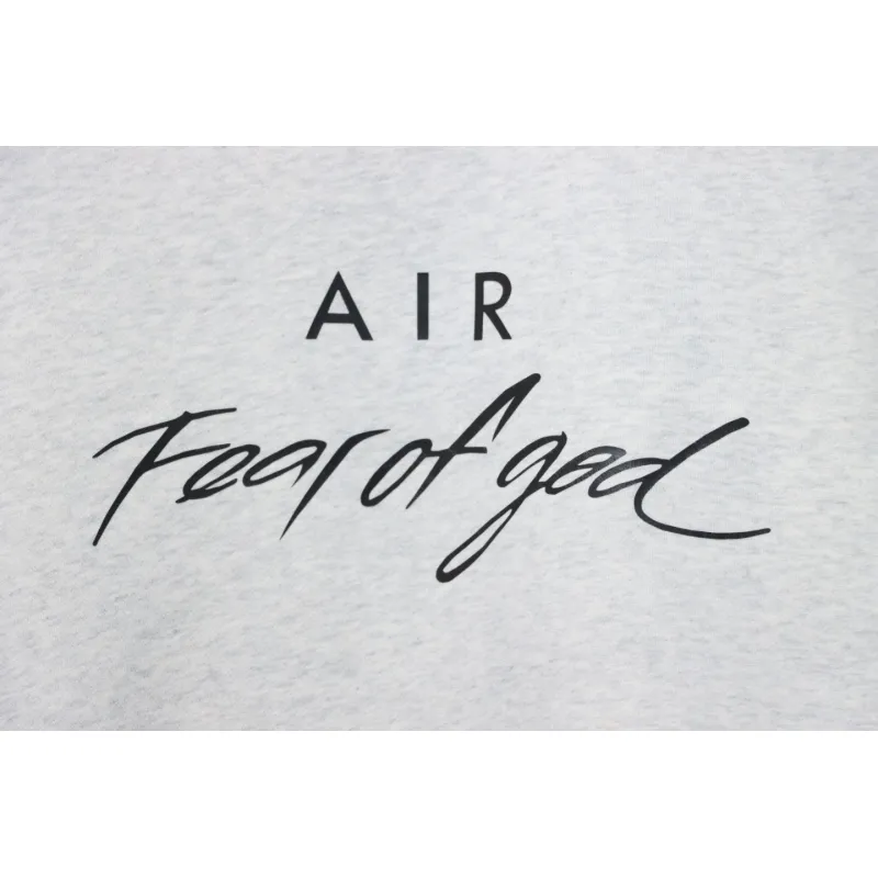 Fear of God Essential Double Line AIR Lettering Crew Neck Hoodie White