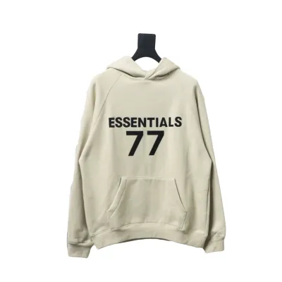 Fear of God Essential Double Line Flocked 77 Print Hooded Hoodie 01